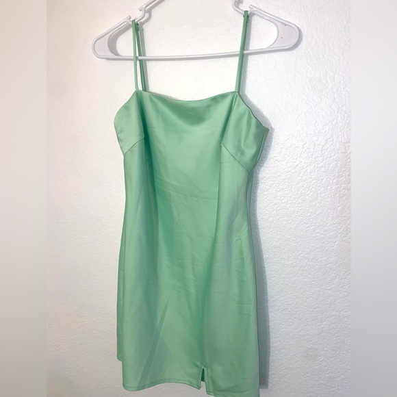green emerald velvet dress Iona Cowl-Neck Backless Mini Dress in Olive Green main image 1